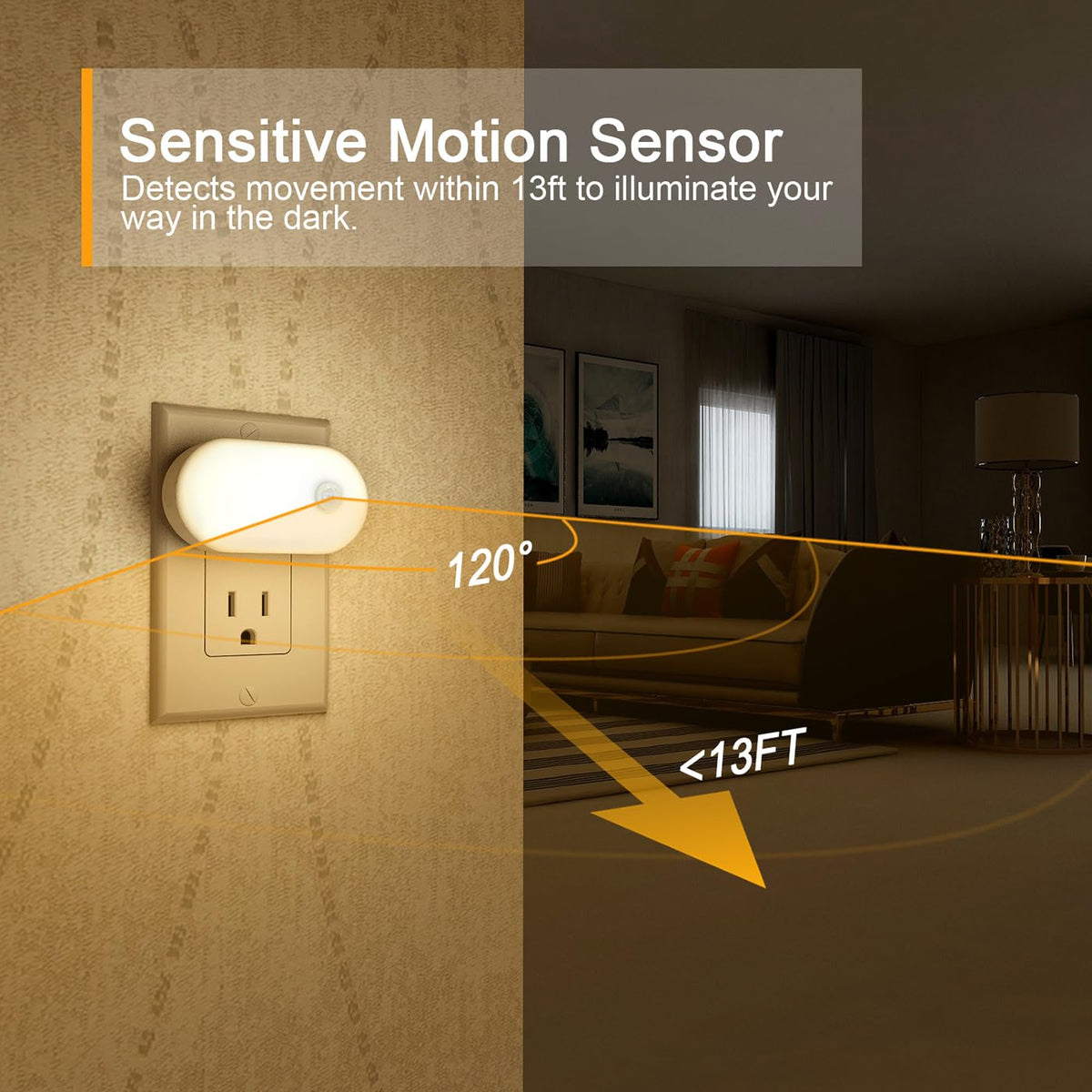 Lyridz warm white ambient light provides comfortable nighttime visibility.