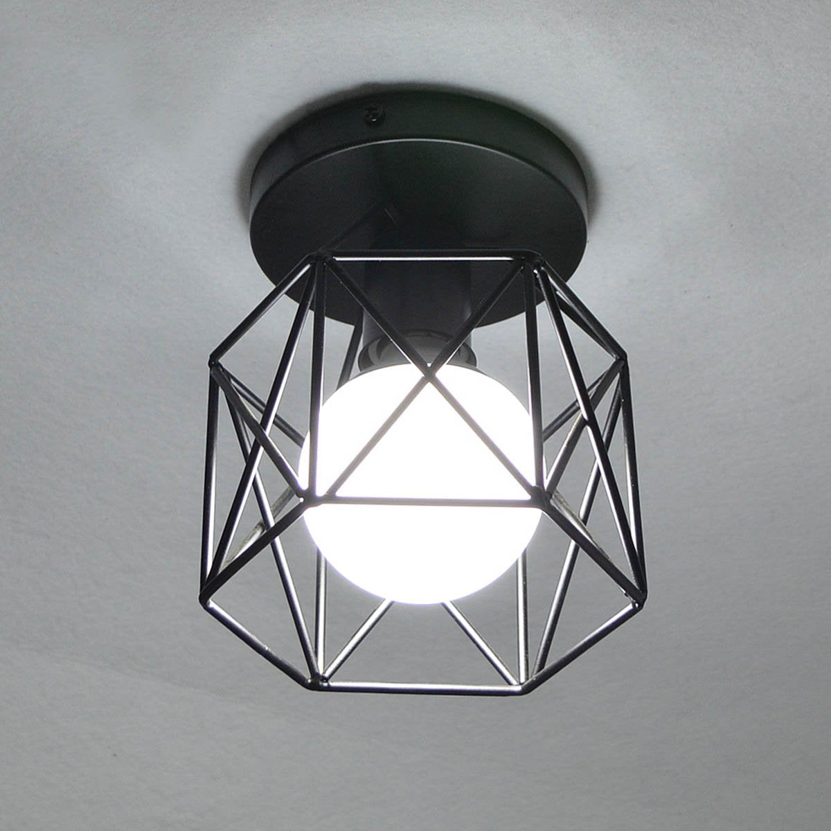 Lysed mini metal rustic ceiling lamp adds cozy kitchen lighting