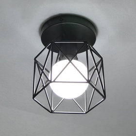 Lysed mini metal rustic ceiling lamp adds cozy kitchen lighting