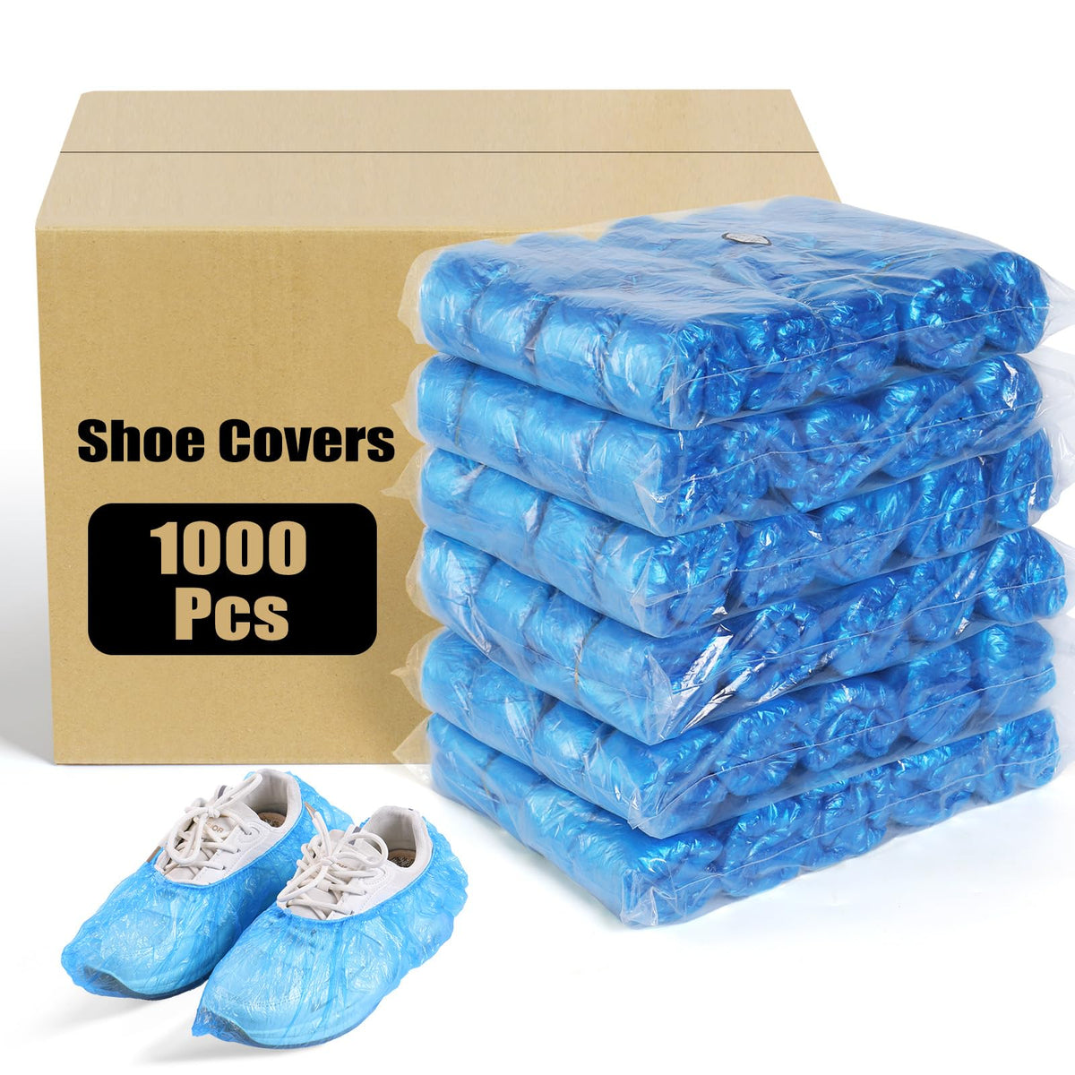 LYSHIYI disposable shoe covers, 1000-pack, durable indoor protection.