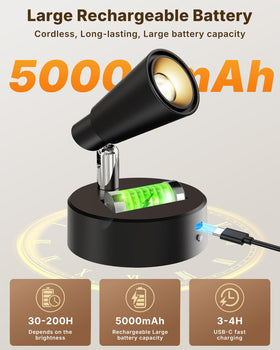 LYTARA USB-C charging keeps the two spotlights ready with fast recharge.