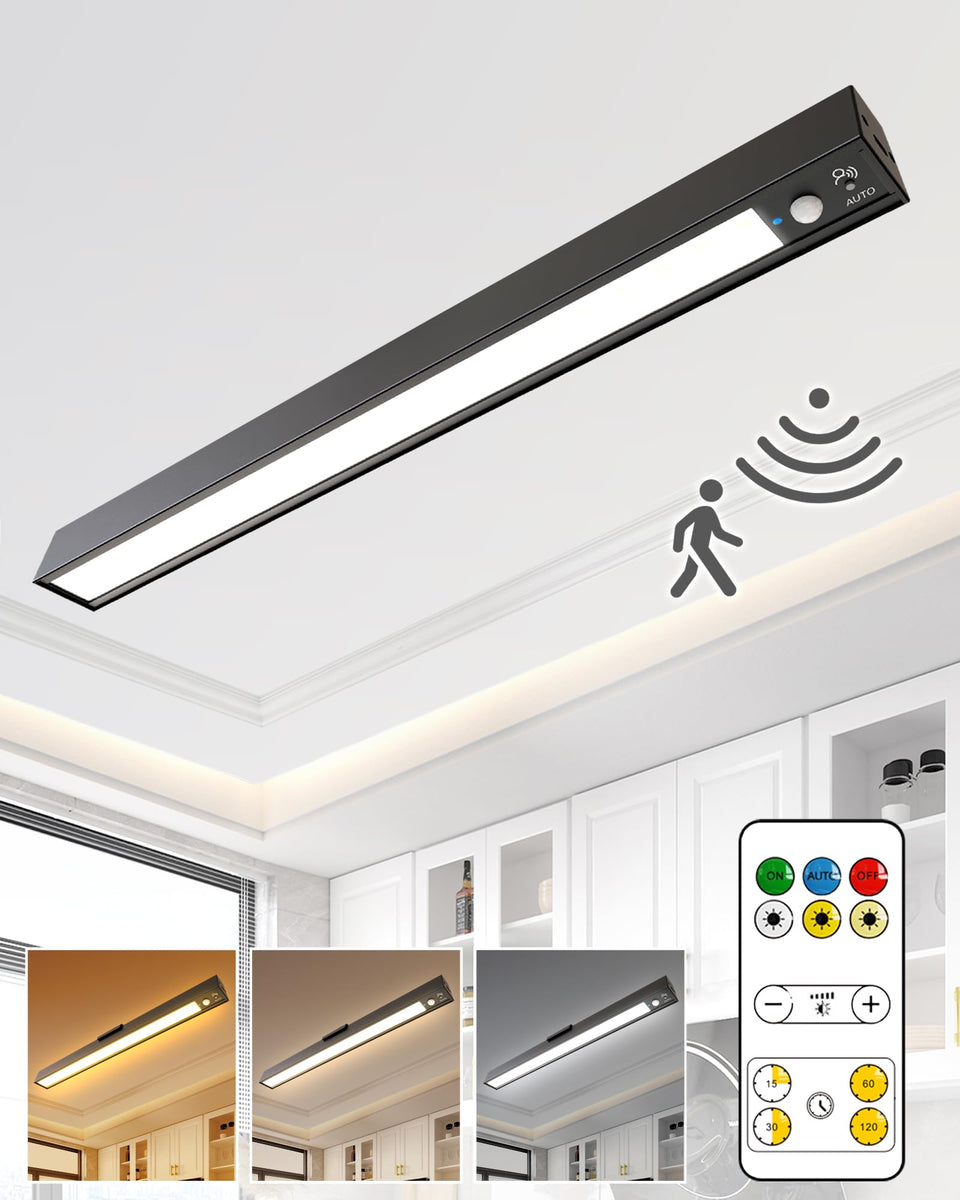 LYTARA rechargeable motion sensor ceiling light with ceiling mount for hands-free closet lighting