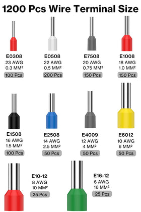 Lytool twin wire ferrules 300pcs for robust two-conductor connections