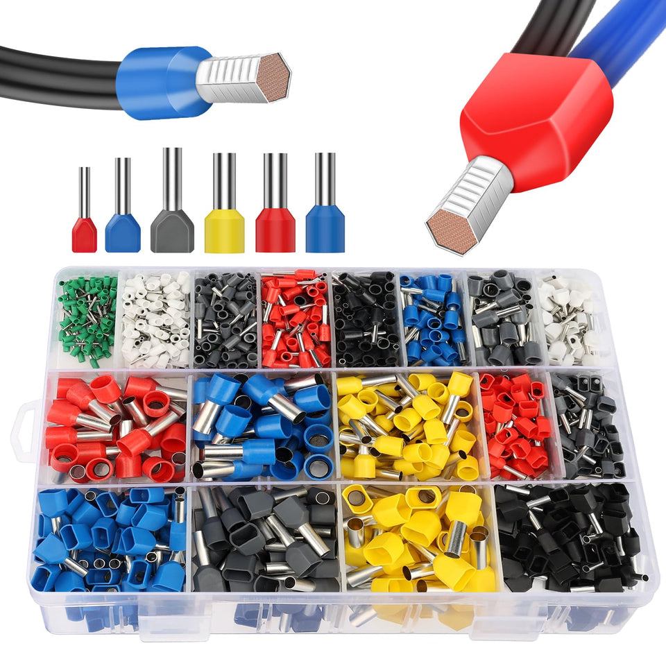 Lytool wire-ferrule kit in box with 1200 ferrules for organized AWG 6–23 terminations