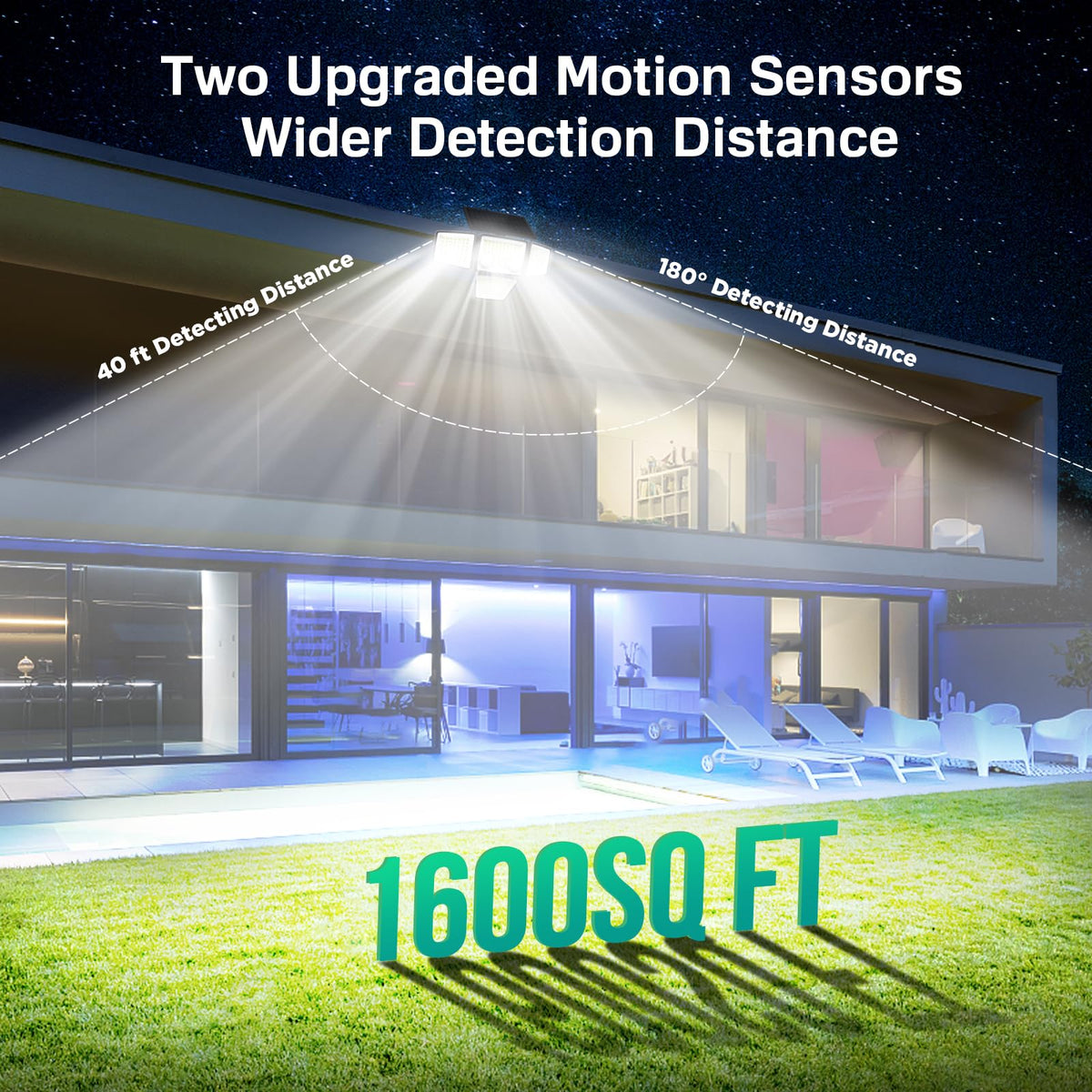 LYWALT IP65 waterproof solar flood light suitable for rain and harsh weather.