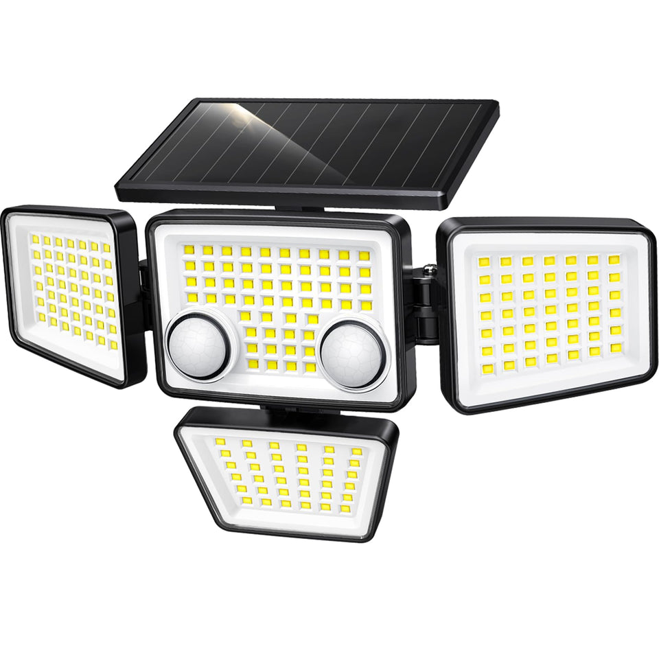 LYWALT solar lights with four adjustable heads for wider outdoor coverage