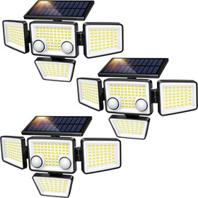 LYWALT solar outdoor lights with four adjustable heads for broad coverage.