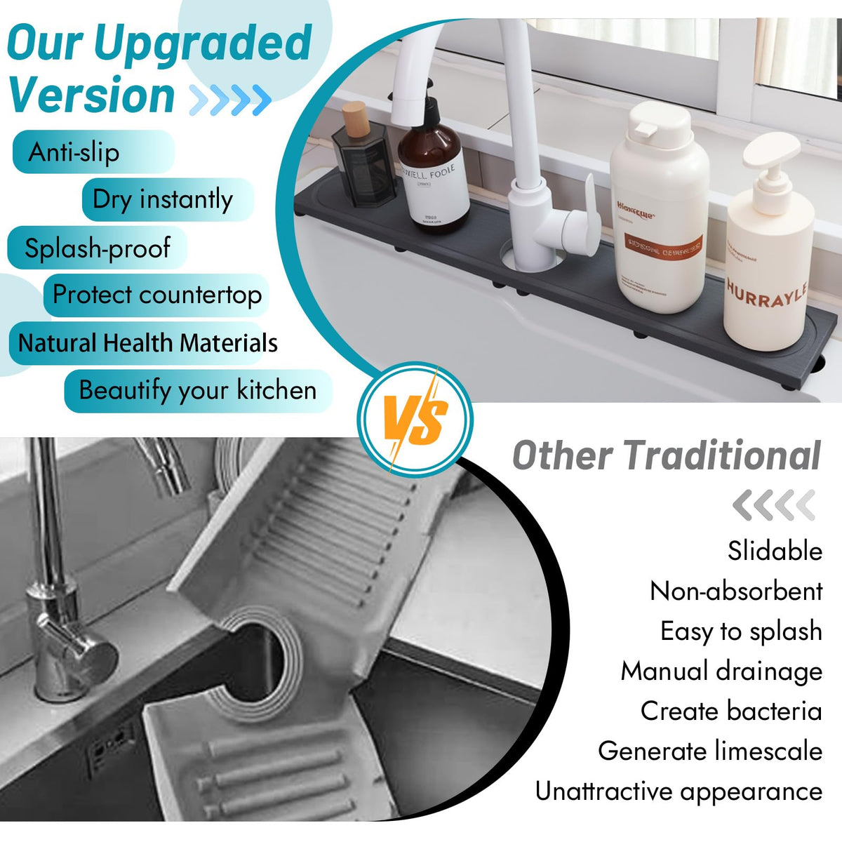 Lyxel durable bathroom and kitchen protector keeps countertops free of stains.