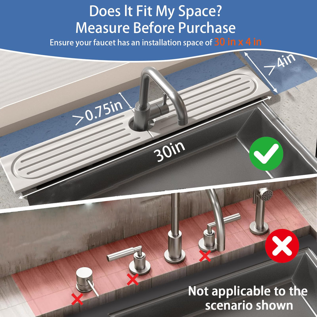 Lyxel diatomite stone mat dries fast, reducing water spots near the faucet.