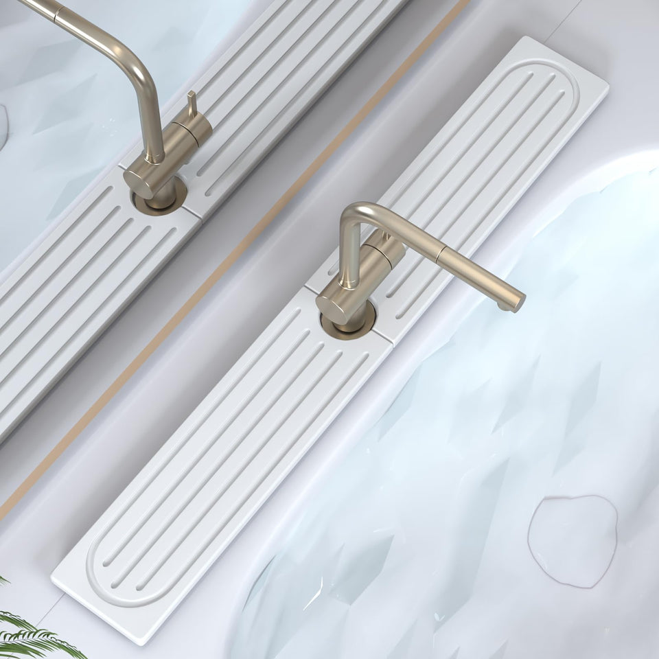 Lyxel Faucet Mat absorbs water quickly around the kitchen sink, keeping counters dry.