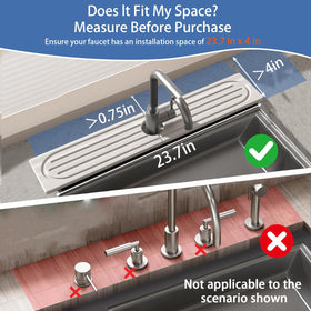 Lyxel Faucet Mat raised feet anti-slip design provides stable placement.