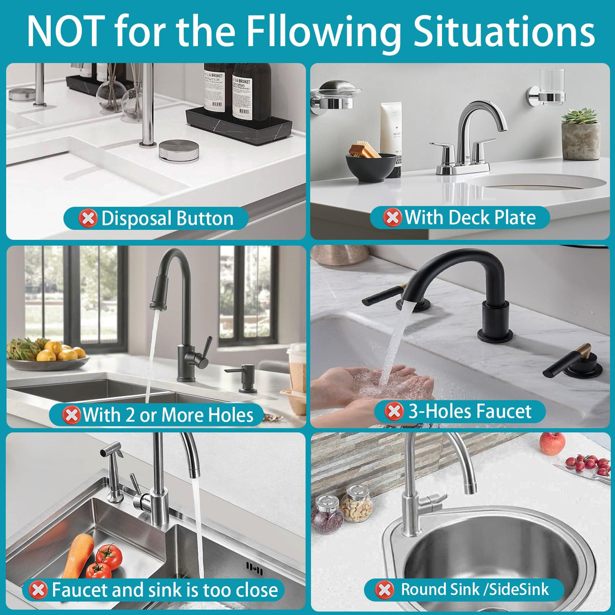 Lyxel Faucet Mat size fits most kitchen faucets at 23.7 inches.