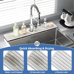 Lyxel stone drying tray protects countertops from water stains.