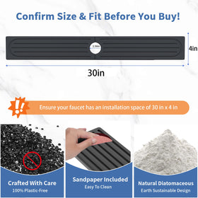 Lyxel Stone Faucet Mat anti-slip design enhances stability around the sink area.