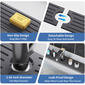 Lyxel Stone Faucet Mat suitable for bathroom sink organization and moisture control.