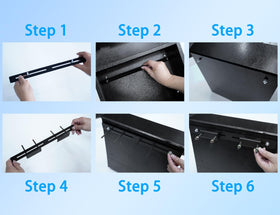 LyySangshuo mailbox bracket holes and screws assembly simplifies secure mounting.