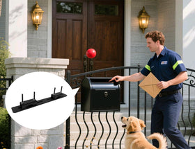 LyySangshuo mailbox bracket matte black finish resists weather.