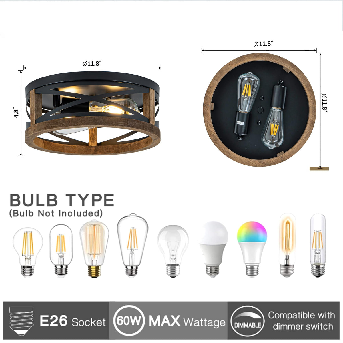 Lzglyptics dimmable design enables mood lighting with a compatible dimmer.