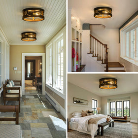 Lzglyptics durable wood and metal fixture adds farmhouse charm to living spaces.