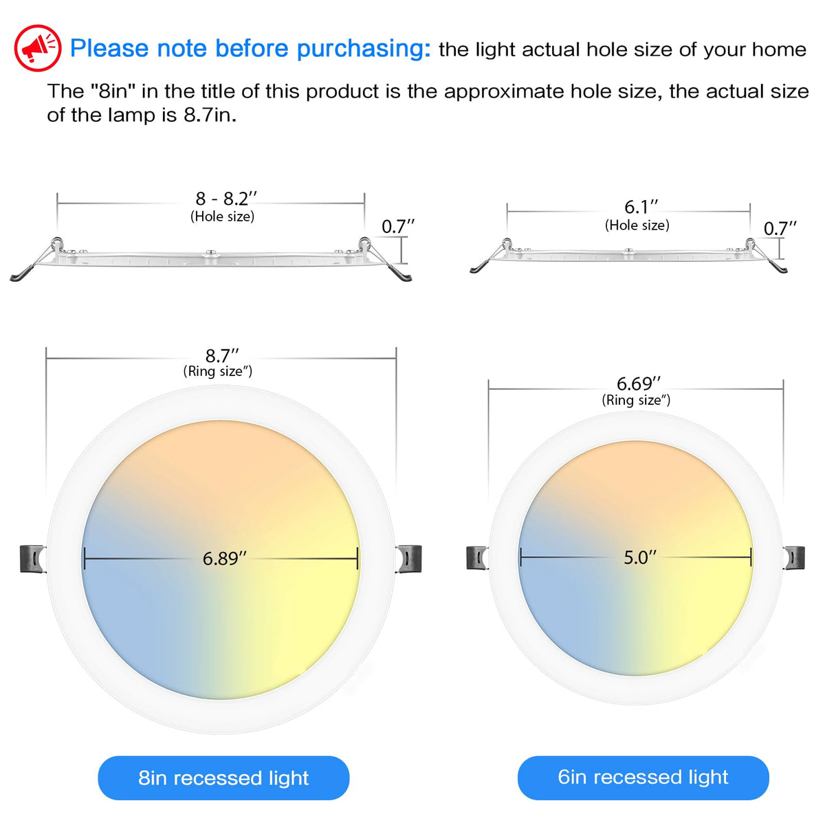 LZHOME 3CCT switch highlights color temperature options on the downlight