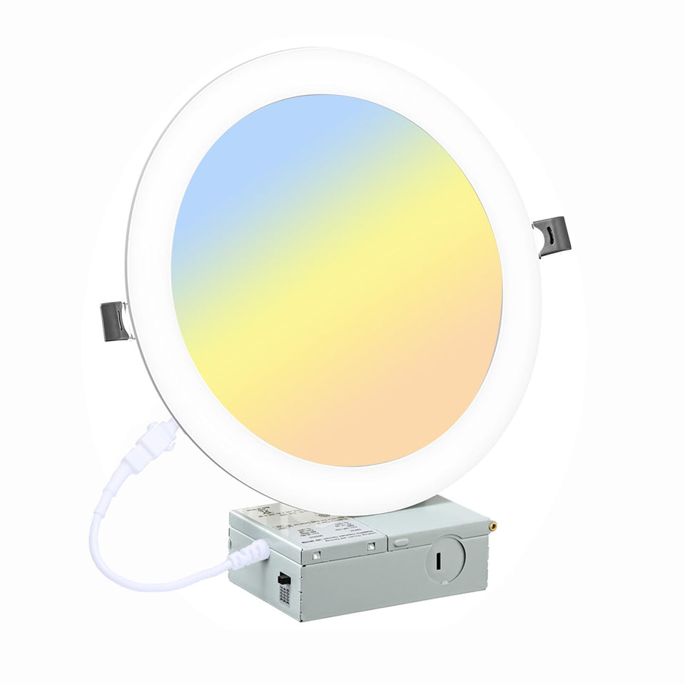 LZHOME 8 inch downlight front view shows slim profile and bright illumination