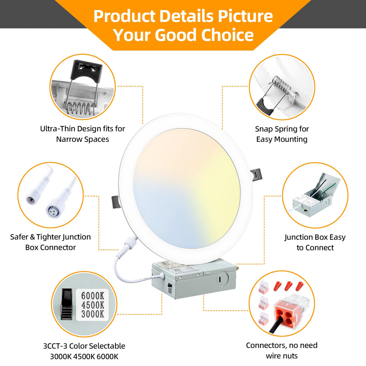 LZHOME 8 inch downlight ideal for living rooms and bedrooms