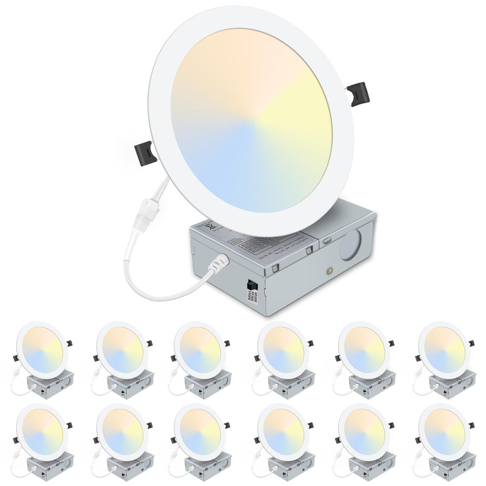 LZHOME 8-inch LED recessed downlight ultra-thin design for seamless ceilings