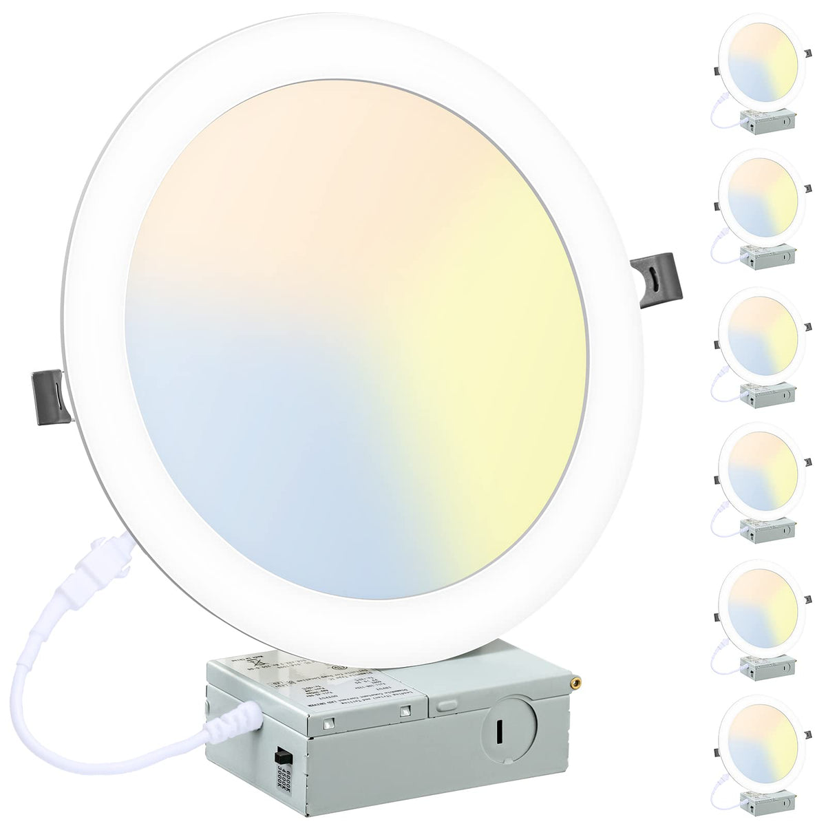 LZHOME 8-inch LED recessed light with junction box for bright living spaces.