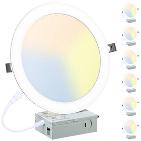 LZHOME 8-inch LED recessed light with junction box for bright living spaces.