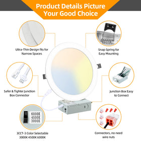 LZHOME 8-inch downlight ideal for remodeling and new builds