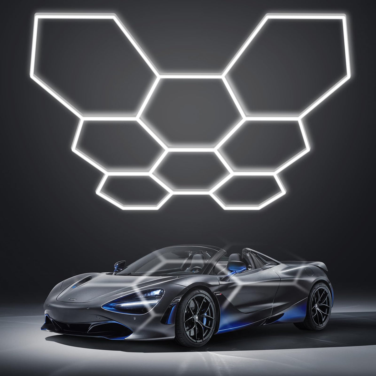 LZHOME hexagon LED garage light up to 40000 lumens for bright detailing