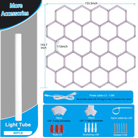 LZHOME hexagon LED garage light expandable hexagon setup for larger spaces