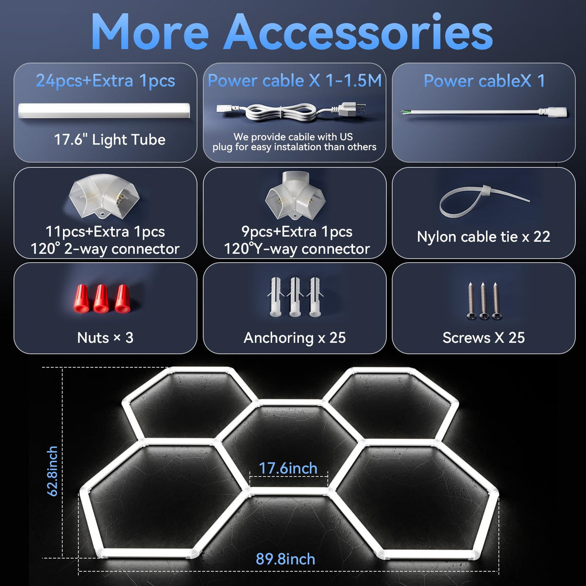 LZHOME hexagon LED garage light safety-design reduces installation risk