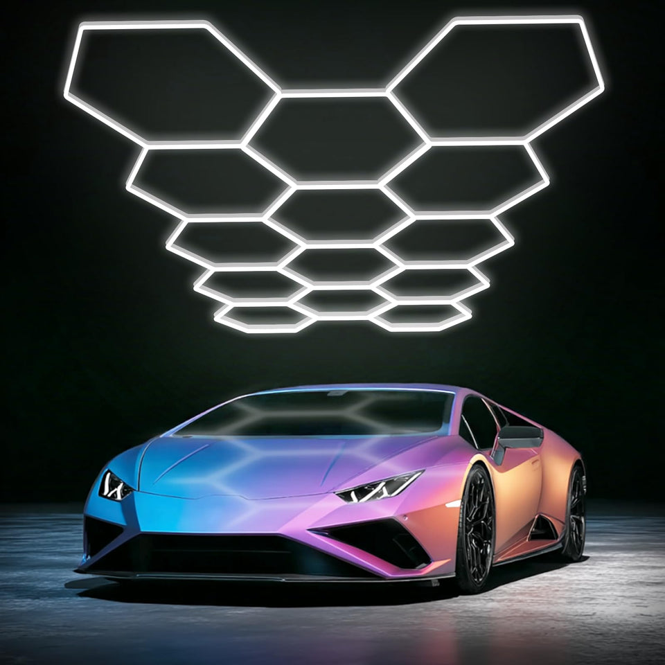 LZHOME hexagon LED garage light offers wide, bright illumination for garages