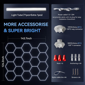 LZHOME Hexagon Light uses PC housing for durability and lightness.