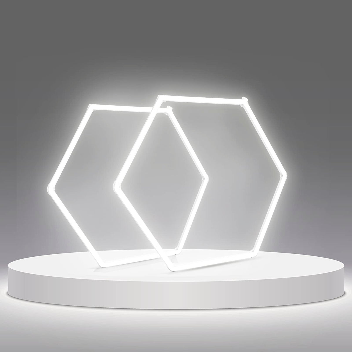 LZHOME LED Hexagon Garage Light front view shows 12700 lm brightness for precise car detailing.