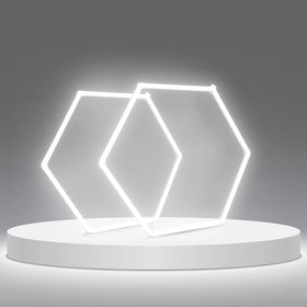 LZHOME LED Hexagon Garage Light front view shows 12700 lm brightness for precise car detailing.