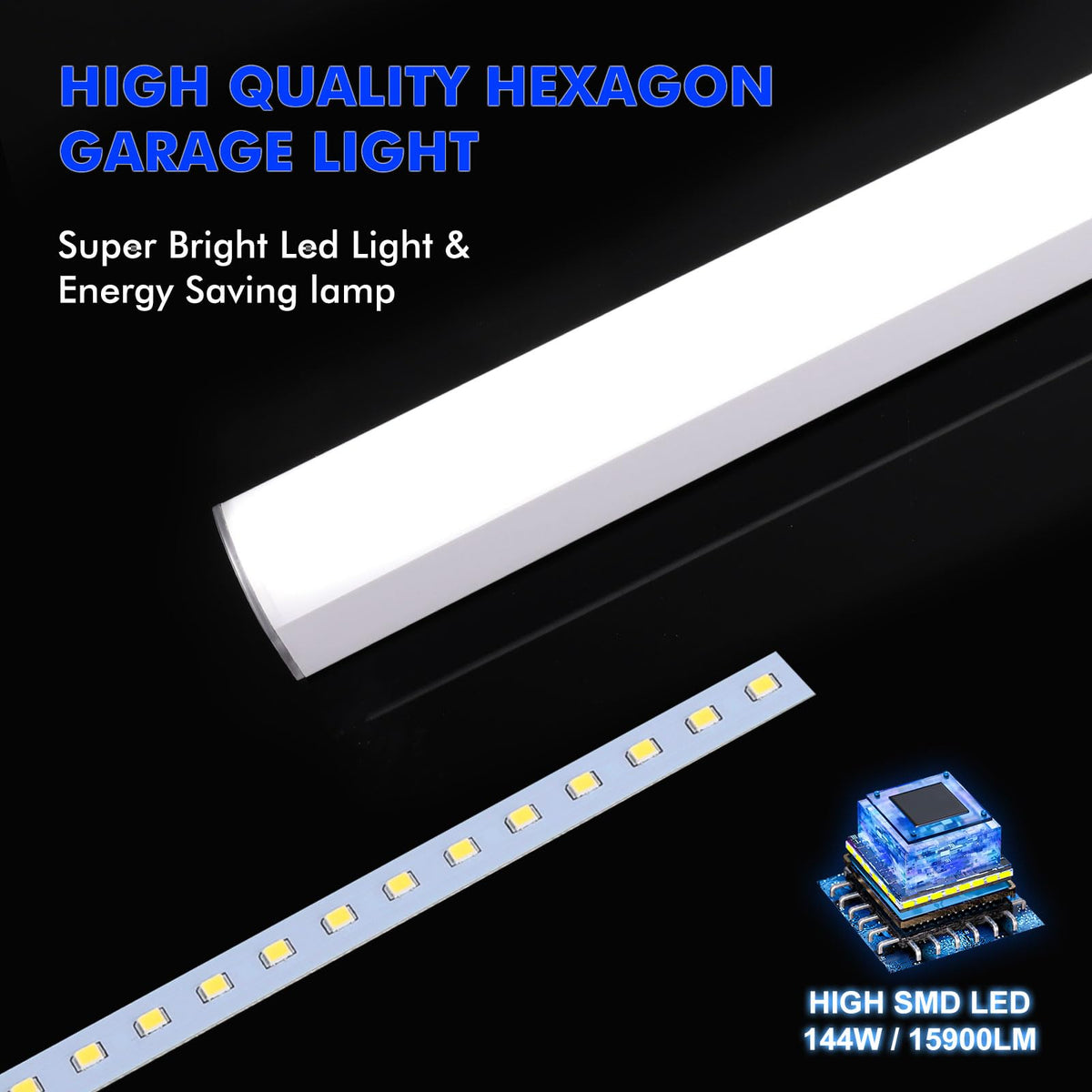 LZHOME LED hexagon garage light longevity up to 50,000 hours reduces maintenance