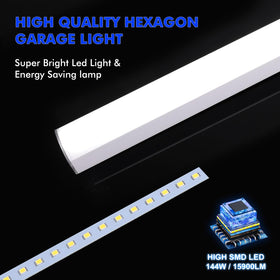 LZHOME LED hexagon garage light longevity up to 50,000 hours reduces maintenance