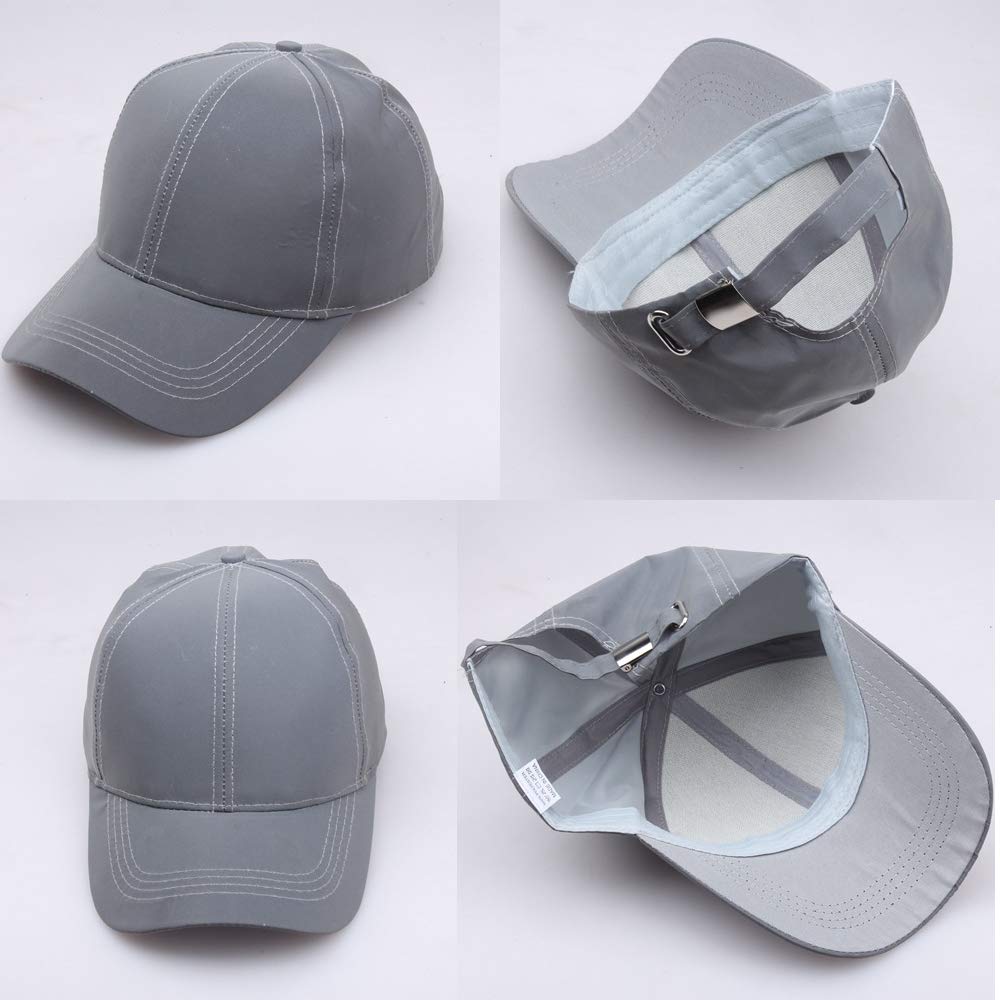 LZLRUN reflective hat back view shows an adjustable strap.