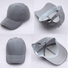 LZLRUN reflective hat back view shows an adjustable strap.
