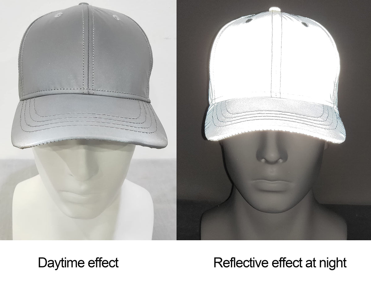 LZLRUN reflective hat side view shows adjustable fit.