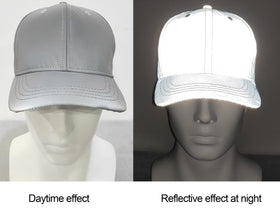 LZLRUN reflective hat side view shows adjustable fit.