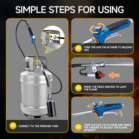 LZONEY propane torch with 9.8 ft hose for extended reach