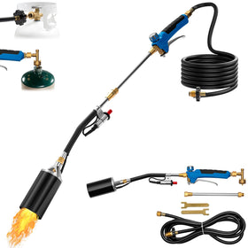 LZONEY weed burner in short torch mode for quick outdoor tasks