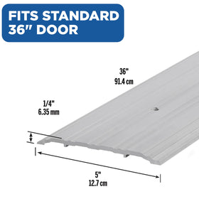 M-D Building Products 68387 aluminum threshold side view, rugged low-profile barrier for high-traffic doors.