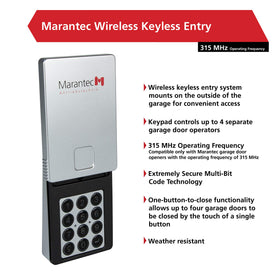 M MARANTEC keypad with back-lit keys for easy use at night.