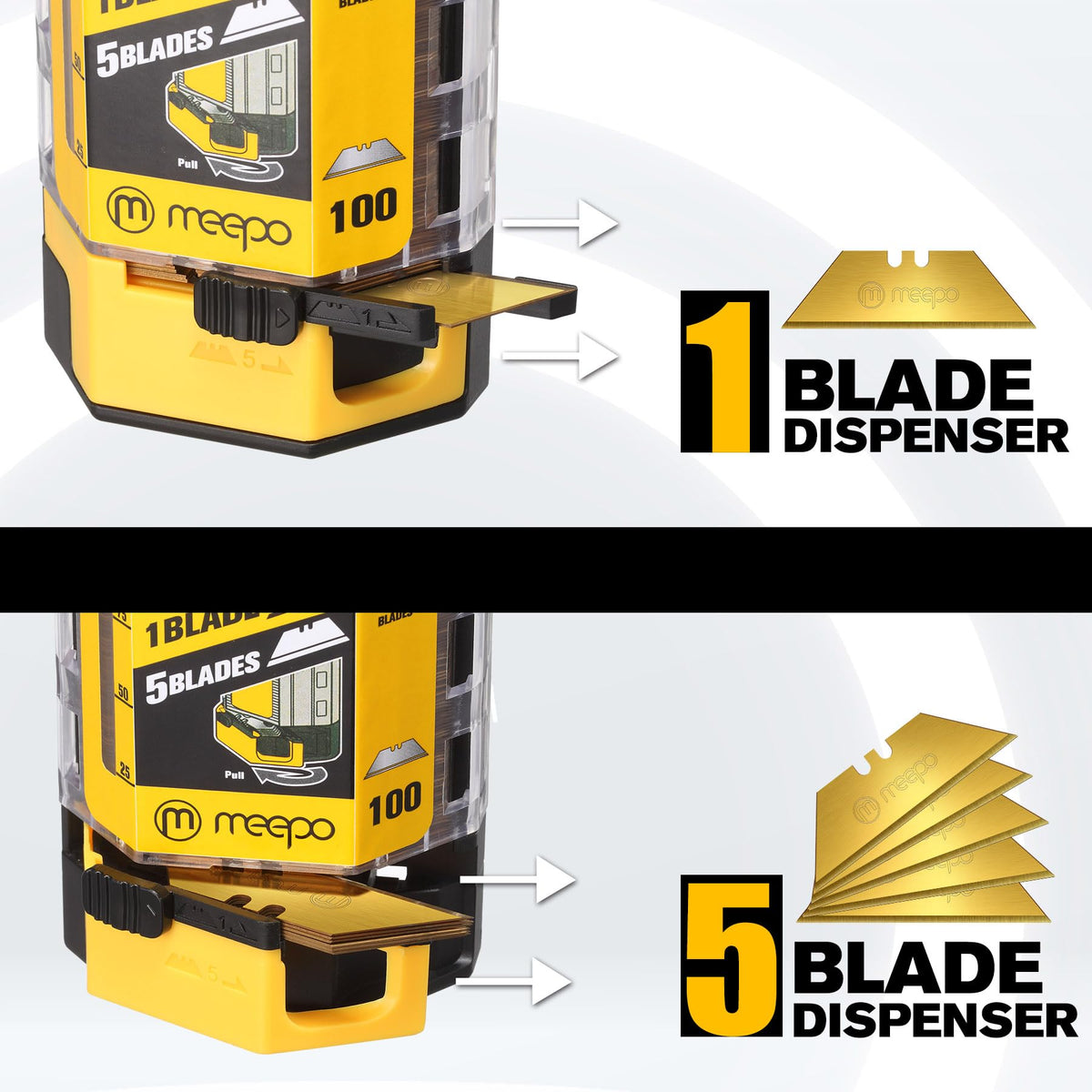 M MEEPO used-blade storage keeps workspace tidy and safe