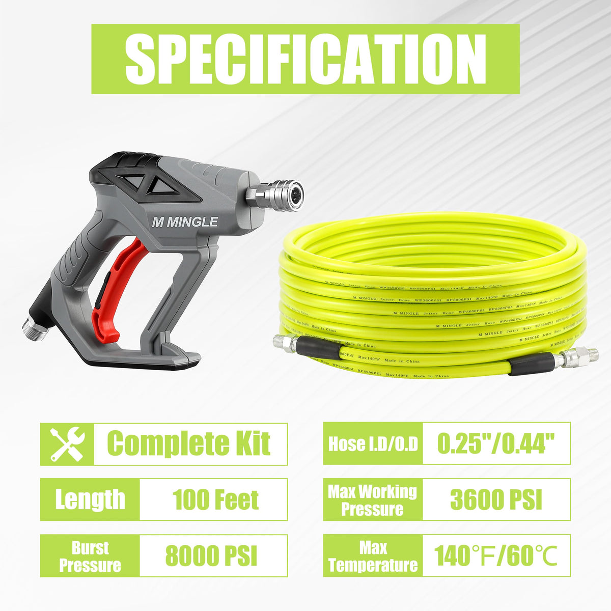 M MINGLE power washer gun enabling flexible on-demand spray control.