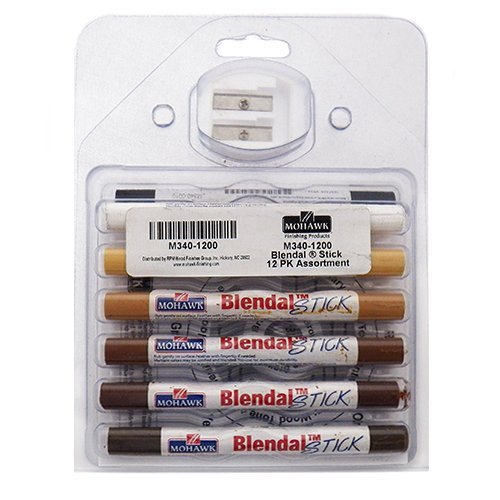 Mohawk Blendal Sticks 12-pack demonstrates quick color matching for wood repairs
